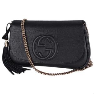 Gucci Soho Interlocking GG Black Leather Bag